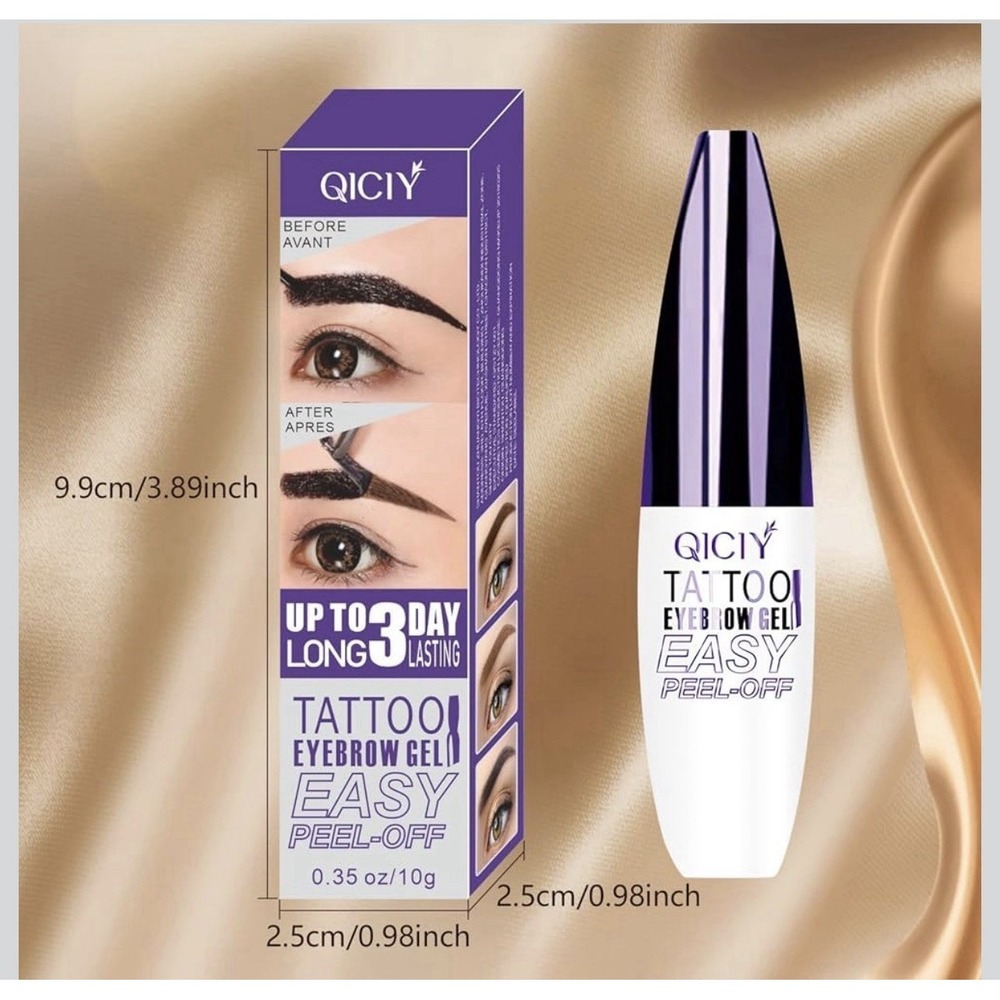 Tattoo Eyebrow Gel Easy Peel Off, Lasts 3 Days, Waterproof & Sweatproof